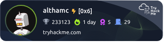Callum Altham TryHackMe badge