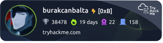 TryHackMe profil rozeti — burakcanbalta