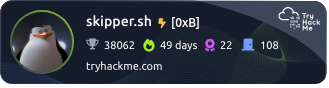 TryHackMe badge for skipper.sh