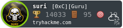 TryHackMe badge for suri