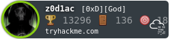 TryHackMe Profile TryHackMe z0d1ac Profile